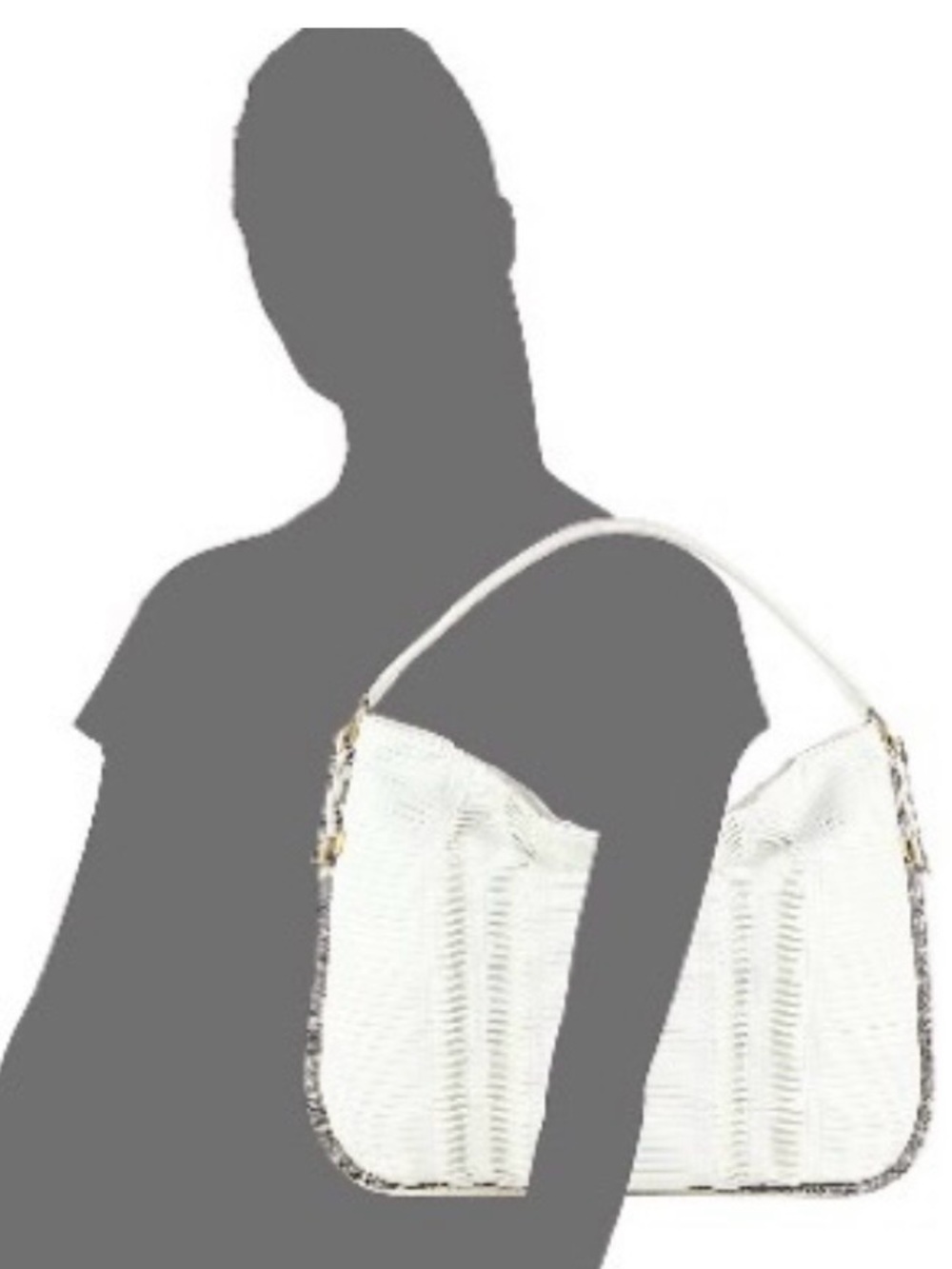 Jimmy Choo/Vintage/White Pleated Leather Hobo Shoulder Bag/Python/NIB/NEVER USED - Picture 4 of 16